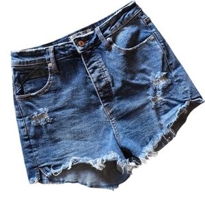 We The Free Free People Distressed Denim Cut Off Shorts Size 27 Curvy